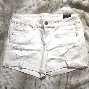 American Eagle White Midi Shorts